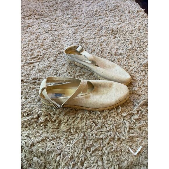 Vintage 80s keds espadrille canvas Mary Jane style flats 9.5 - Picture 1 of 5